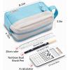 imageSooez Original High Capacity Pencil Case Big Pencil Bag Pouch Box Organizer Pen Case Portable Journaling Supplies with Easy Grip Handle ampamp Loop Aesthetic Supply for Girls Adults Mint GreenCanvas Sky Blue