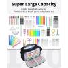 imageSooez Original High Capacity Pencil Case Big Pencil Bag Pouch Box Organizer Pen Case Portable Journaling Supplies with Easy Grip Handle ampamp Loop Aesthetic Supply for Girls Adults Mint GreenCanvas Black