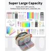 imageSooez Original High Capacity Pencil Case Big Pencil Bag Pouch Box Organizer Pen Case Portable Journaling Supplies with Easy Grip Handle ampamp Loop Aesthetic Supply for Girls Adults Mint GreenCanvas Beige