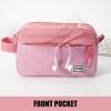 imageSooez Original High Capacity Pencil Case Big Pencil Bag Pouch Box Organizer Pen Case Portable Journaling Supplies with Easy Grip Handle ampamp Loop Aesthetic Supply for Girls Adults Mint GreenPink