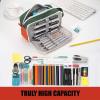 imageSooez Original High Capacity Pencil Case Big Pencil Bag Pouch Box Organizer Pen Case Portable Journaling Supplies with Easy Grip Handle ampamp Loop Aesthetic Supply for Girls Adults Mint GreenOrange