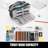 imageSooez Original High Capacity Pencil Case Big Pencil Bag Pouch Box Organizer Pen Case Portable Journaling Supplies with Easy Grip Handle ampamp Loop Aesthetic Supply for Girls Adults Mint GreenBlack