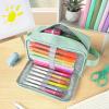 imageSooez Original High Capacity Pencil Case Big Pencil Bag Pouch Box Organizer Pen Case Portable Journaling Supplies with Easy Grip Handle ampamp Loop Aesthetic Supply for Girls Adults Mint GreenMint Green