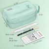 imageSooez Original High Capacity Pencil Case Big Pencil Bag Pouch Box Organizer Pen Case Portable Journaling Supplies with Easy Grip Handle ampamp Loop Aesthetic Supply for Girls Adults Mint GreenMint Green