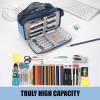 imageSooez Original High Capacity Pencil Case Big Pencil Bag Pouch Box Organizer Pen Case Portable Journaling Supplies with Easy Grip Handle ampamp Loop Aesthetic Supply for Girls Adults Mint GreenBlue