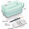 imageSooez Original High Capacity Pencil Case Big Pencil Bag Pouch Box Organizer Pen Case Portable Journaling Supplies with Easy Grip Handle ampamp Loop Aesthetic Supply for Girls Adults Mint GreenCanvas Black