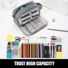 imageSooez Original High Capacity Pencil Case Big Pencil Bag Pouch Box Organizer Pen Case Portable Journaling Supplies with Easy Grip Handle ampamp Loop Aesthetic Supply for Girls Adults Mint GreenGrey