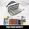 imageSooez Original High Capacity Pencil Case Big Pencil Bag Pouch Box Organizer Pen Case Portable Journaling Supplies with Easy Grip Handle ampamp Loop Aesthetic Supply for Girls Adults Mint GreenWhite