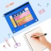 imageSooez Pencil Pouch for 3 Ring Binder 2 Pack Binder Pencil Pouch with Clear Window Pencil Bags with Zipper ampamp Reinforced Grommets Pencil Case for Binder Black ampamp BlackRose  Azure Blue
