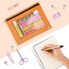 imageSooez Pencil Pouch for 3 Ring Binder 2 Pack Binder Pencil Pouch with Clear Window Pencil Bags with Zipper ampamp Reinforced Grommets Pencil Case for Binder Black ampamp BlackBlue  Orange