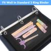 imageSooez Pencil Pouch for 3 Ring Binder 2 Pack Binder Pencil Pouch with Clear Window Pencil Bags with Zipper ampamp Reinforced Grommets Pencil Case for Binder Black ampamp BlackBlack  Black