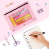 imageSooez Pencil Pouch for 3 Ring Binder 2 Pack Binder Pencil Pouch with Clear Window Pencil Bags with Zipper ampamp Reinforced Grommets Pencil Case for Binder Black ampamp BlackPink  Grey