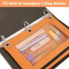 imageSooez Pencil Pouch for 3 Ring Binder 2 Pack Binder Pencil Pouch with Clear Window Pencil Bags with Zipper ampamp Reinforced Grommets Pencil Case for Binder Black ampamp BlackBlue  Orange