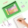 imageSooez Pencil Pouch for 3 Ring Binder 2 Pack Binder Pencil Pouch with Clear Window Pencil Bags with Zipper ampamp Reinforced Grommets Pencil Case for Binder Black ampamp BlackBlue  Green