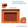 imageSooez Pencil Pouch for 3 Ring Binder 2 Pack Fabric Binder Pouch with 2 Pockets Pencil Bags with Zipper and Reinforced Grommets Pencil Cases for BinderBlue  Orange