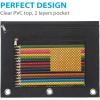 imageSooez Pencil Pouch for 3 Ring Binder 2 Pack Fabric Binder Pouch with 2 Pockets Pencil Bags with Zipper and Reinforced Grommets Pencil Cases for BinderAzure Blue  Black