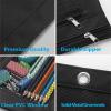imageSooez Pencil Pouch for 3 Ring Binder 2 Pack Fabric Binder Pouch with 2 Pockets Pencil Bags with Zipper and Reinforced Grommets Pencil Cases for BinderAzure Blue  Rose