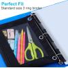 imageSooez Pencil Pouch for 3 Ring Binder 2 Pack Fabric Binder Pouch with 2 Pockets Pencil Bags with Zipper and Reinforced Grommets Pencil Cases for BinderBlue  Orange
