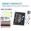 imageSooez Pencil Pouch for 3 Ring Binder 2 Pack Fabric Binder Pouch with 2 Pockets Pencil Bags with Zipper and Reinforced Grommets Pencil Cases for BinderAzure Blue  Rose
