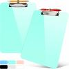 imageSooez Plastic Clipboard with Pen Holder 10 Thicker Clip Boards 85x11 with Low Profile Clip Cute Hanging Clipboard Standard Letter Size A4 for Women Kid Teacher Office ampamp School Supplies BlackMint Green