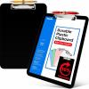imageSooez Plastic Clipboard with Pen Holder 10 Thicker Clip Boards 85x11 with Low Profile Clip Cute Hanging Clipboard Standard Letter Size A4 for Women Kid Teacher Office ampamp School Supplies BlackBlack