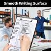 imageSooez Plastic Clipboard with Pen Holder 10 Thicker Clip Boards 85x11 with Low Profile Clip Cute Hanging Clipboard Standard Letter Size A4 for Women Kid Teacher Office ampamp School Supplies BlackDark Green