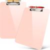 imageSooez Plastic Clipboard with Pen Holder 10 Thicker Clip Boards 85x11 with Low Profile Clip Cute Hanging Clipboard Standard Letter Size A4 for Women Kid Teacher Office ampamp School Supplies BlackLight Pink