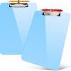 imageSooez Plastic Clipboard with Pen Holder 10 Thicker Clip Boards 85x11 with Low Profile Clip Cute Hanging Clipboard Standard Letter Size A4 for Women Kid Teacher Office ampamp School Supplies BlackLight Blue