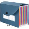 imageSooez 24 Pockets Expanding File Folder with Blank Labels According File Organizer with Expandable Cover Desktop Accordion Folders Letter A4 Paper Document Storage Organizer BlackBlue