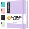 imageSooez 72 Pocket Binder with Plastic Sleeves ampamp Elastic Band Large Capacity 85x11 Presentation Book Display 144 Pages Art Portfolio Document Folder with Clear Sheet Protectors for Office SchoolPurple