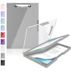 imageSooez Clipboard with Storage Heavy Duty Cleaview Clip Boards 85x11 with Dual Storage Dry Erase Plastic Nursing Clipboard High Capacity Clipboards Folder for Teacher Nurse School ampamp Office SuppliesGray