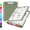 imageSooez Clipboard with Storage High Capacity Nursing Clip Board 85 x 11 with Pen Holder ampamp Low Profile Clip Plastic Clipboards Case Box Teacher Must Haves School Office SuppliesLetter Size A4Sage Green