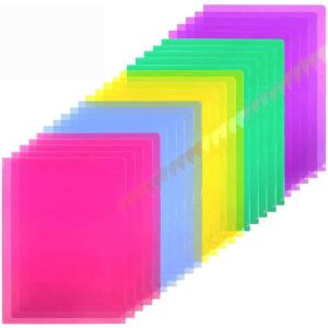 imageSooez 25 Pack Clear Document Folder Project Pockets Clear Plastic Folders Letter Size Plastic Document Folders Paper Poly Jacket Sleeves Folders Copy 5 Assorted ColorsMulticolored