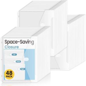 imageSooez 30 Pack Binder Folders with SpaceSaving Closure Super Heavyweight Binder Pockets for 3 Ring Binder High Capacity Clear Binder Pouch Side Loading 3 Ring Folders with Pockets Letter Size48