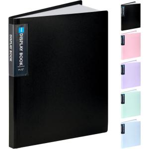 imageSooez Art Portfolio 9quotx12quot 40 Pockets Large Display Folder with 80 Pages Heavy Duty Presentation Book with Clear Sheet Protectors for Artwork Document Organizer BinderBlack