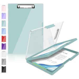imageSooez Clipboard with Storage Heavy Duty Cleaview Clip Boards 85x11 with Dual Storage Dry Erase Plastic Nursing Clipboard High Capacity Clipboards Folder for Teacher Nurse School ampamp Office SuppliesGreen