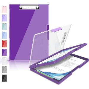 imageSooez Clipboard with Storage Heavy Duty Cleaview Clip Boards 85x11 with Dual Storage Dry Erase Plastic Nursing Clipboard High Capacity Clipboards Folder for Teacher Nurse School ampamp Office SuppliesPurple