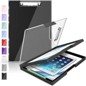 imageSooez Clipboard with Storage Heavy Duty Cleaview Clip Boards 85x11 with Dual Storage Dry Erase Plastic Nursing Clipboard High Capacity Clipboards Folder for Teacher Nurse School ampamp Office SuppliesBlack
