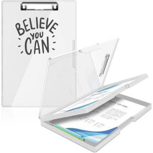 imageSooez Clipboard with Storage Heavy Duty Cleaview Clip Boards 85x11 with Dual Storage Dry Erase Plastic Nursing Clipboard High Capacity Clipboards Folder for Teacher Nurse School ampamp Office SuppliesWhite