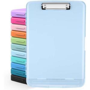 imageSooez Clipboards with Storage High Capacity Clip Boards 85x11 with Storage Heavy Duty Nursing Clipboard Folder Plastic Clipboard with Pen Holder for Women Teachers Work School ampamp Office SuppliesBaby Blue