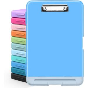 imageSooez Clipboards with Storage High Capacity Clip Boards 85x11 with Storage Heavy Duty Nursing Clipboard Folder Plastic Clipboard with Pen Holder for Women Teachers Work School ampamp Office SuppliesLight Blue