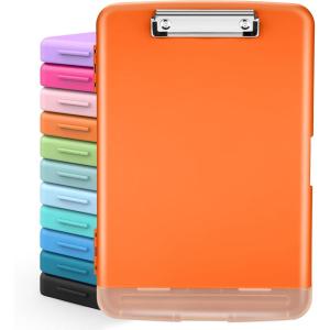 imageSooez Clipboards with Storage High Capacity Clip Boards 85x11 with Storage Heavy Duty Nursing Clipboard Folder Plastic Clipboard with Pen Holder for Women Teachers Work School ampamp Office SuppliesOrange