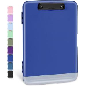 imageSooez Clipboards with Storage High Capacity Clip Boards 85x11 with Storage Heavy Duty Nursing Clipboard Folder Plastic Clipboard with Pen Holder for Women Teachers Work School ampamp Office SuppliesDark Blue With Black Clip