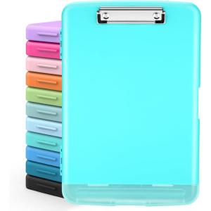 imageSooez Clipboards with Storage High Capacity Clip Boards 85x11 with Storage Heavy Duty Nursing Clipboard Folder Plastic Clipboard with Pen Holder for Women Teachers Work School ampamp Office SuppliesMint Green