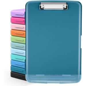 imageSooez Clipboards with Storage High Capacity Clip Boards 85x11 with Storage Heavy Duty Nursing Clipboard Folder Plastic Clipboard with Pen Holder for Women Teachers Work School ampamp Office SuppliesGrey Blue