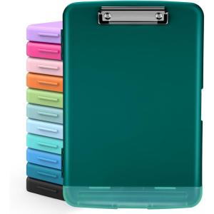imageSooez Clipboards with Storage High Capacity Clip Boards 85x11 with Storage Heavy Duty Nursing Clipboard Folder Plastic Clipboard with Pen Holder for Women Teachers Work School ampamp Office SuppliesDark Green
