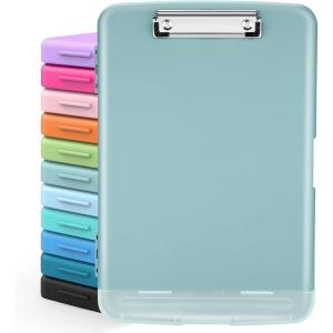imageSooez Clipboards with Storage High Capacity Clip Boards 85x11 with Storage Heavy Duty Nursing Clipboard Folder Plastic Clipboard with Pen Holder for Women Teachers Work School ampamp Office SuppliesHaze Blue