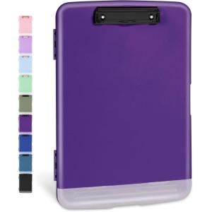 imageSooez Clipboards with Storage High Capacity Clip Boards 85x11 with Storage Heavy Duty Nursing Clipboard Folder Plastic Clipboard with Pen Holder for Women Teachers Work School ampamp Office SuppliesDark Purple With Black Clip
