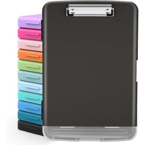 imageSooez Clipboards with Storage High Capacity Clip Boards 85x11 with Storage Heavy Duty Nursing Clipboard Folder Plastic Clipboard with Pen Holder for Women Teachers Work School ampamp Office SuppliesBlack Graphite Matte