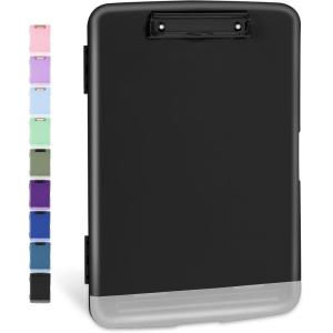 imageSooez Clipboards with Storage High Capacity Clip Boards 85x11 with Storage Heavy Duty Nursing Clipboard Folder Plastic Clipboard with Pen Holder for Women Teachers Work School ampamp Office SuppliesBlack With Black Clip